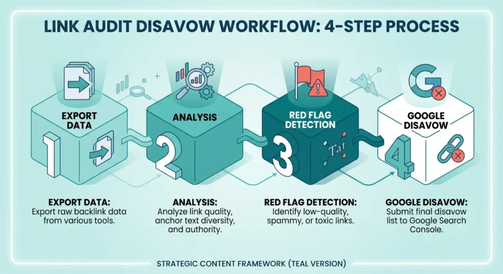 Backlink audit process infographic